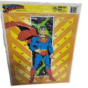 Vintage Superman Golden Frame Tray Puzzle Ages 3 to 7 1989‎ DC Comics